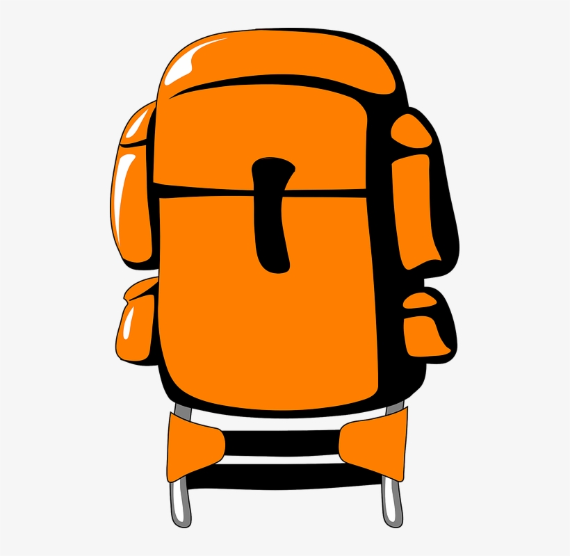 Orange Backpack Clipart, transparent png