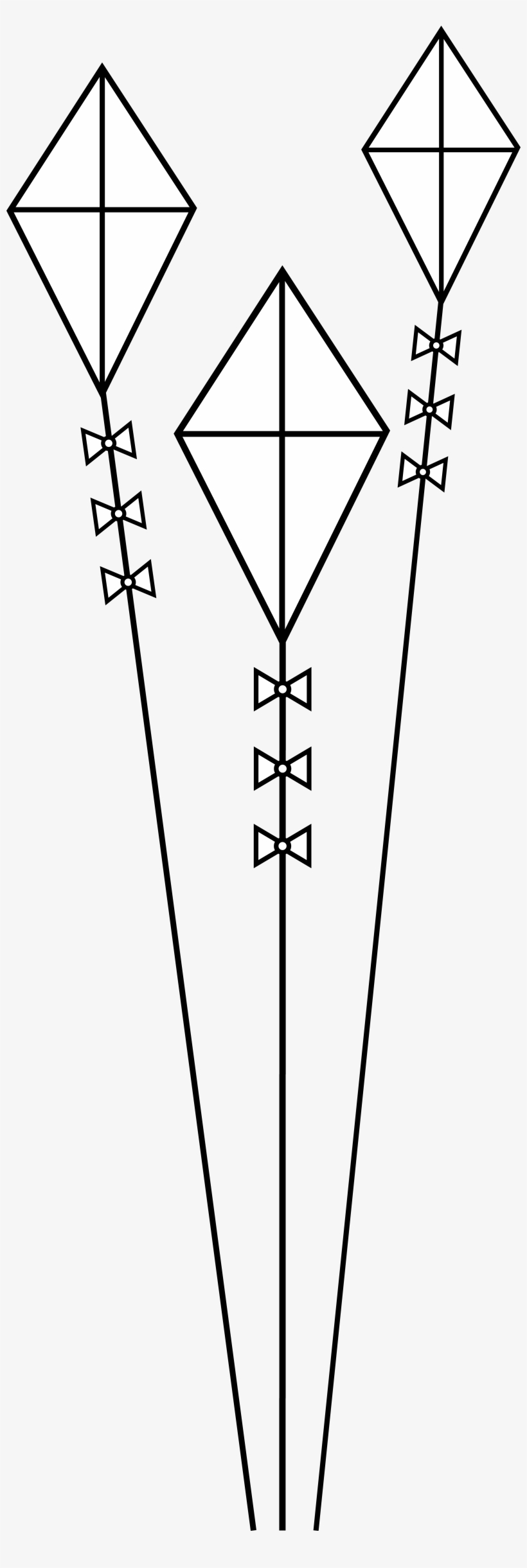Kite Black And White Flying Kites Line Art Free Clip - Outline Picture Of Kites, transparent png