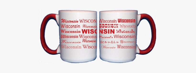 Wisconsin Repeating Script On Red Handle Mug 14 Oz - Product, transparent png