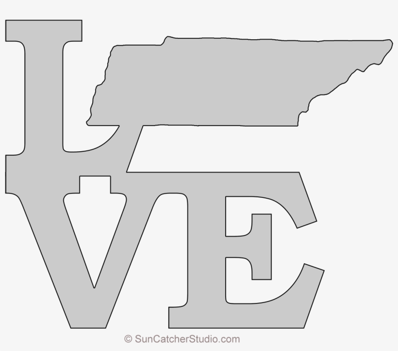 Tennessee Love Map Outline Scroll Saw Pattern Shape - Powder To The People Tee, transparent png