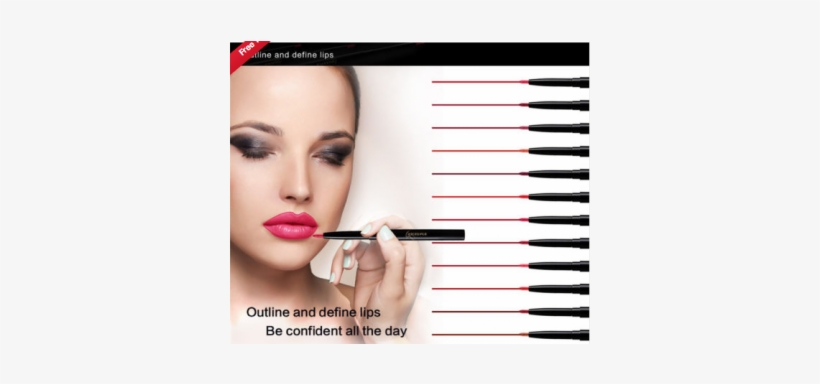 12 Colors Matte Lip Liner Waterproof Lipstick Gloss - Long Lasting Rotatable Matte Lip Line Pencil Cosmetic, transparent png
