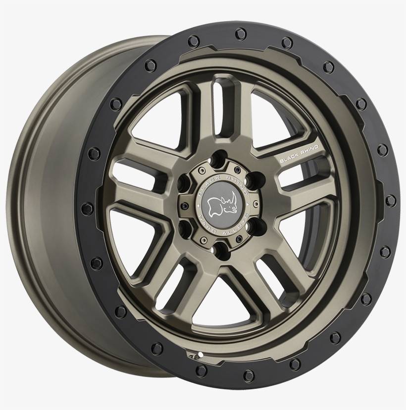 Barstow Matte Bronze W/matte Black Lip Ring Angle - Black Rhino Wheels Barstow, transparent png
