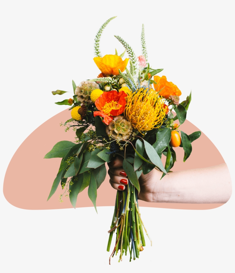 Collage Style Graphics Of Sabrina And Floral Arrangements - Long Beach, transparent png