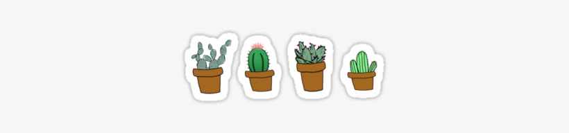 "cactus Hipster Drawing" Stickers By Youtuber-club - Stickers Tumblr Cactus, transparent png