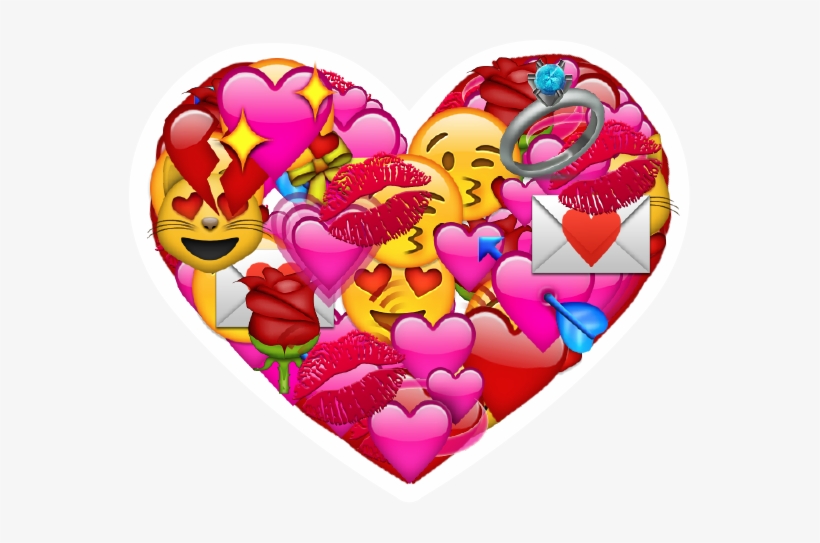 List Of Emoticons For Facebook - Heart Filled With Emojis, transparent png