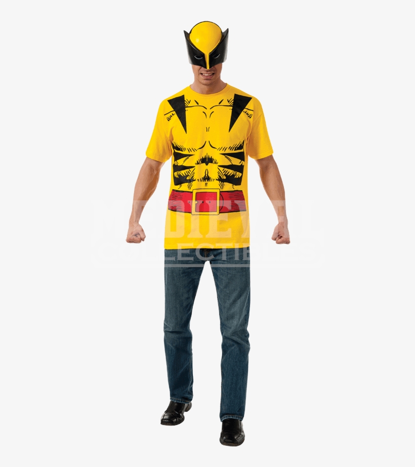 Adult Wolverine Costume Top And Mask - Marvel T Shirt Costume, transparent png