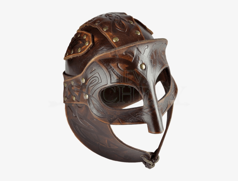 Odomar Viking Leather Helmet - Leather Helmet Medieval, transparent png