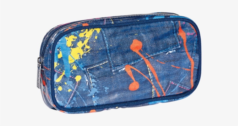 Paint Splatter Denim Small Cosmetic Bag - Toiletry Bag, transparent png