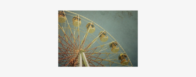 Poster: Kuzma's Aged Vintage Photo Of Carnival Ferris, transparent png