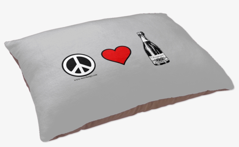 Dog Bed, Peace, Love And Champagne, 40"x30\ - Cushion, transparent png
