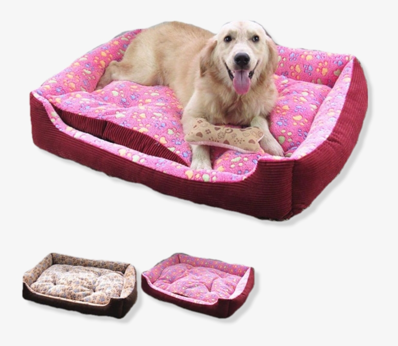 Paw Print Dog Bed For Small To Large Pooches Pooch - Good Pet Bed Dog Mat Soft And Warm Sofa Mattress For, transparent png