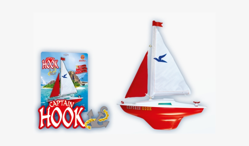 Gunther Red & White Captain Hook Sailing Boat, transparent png