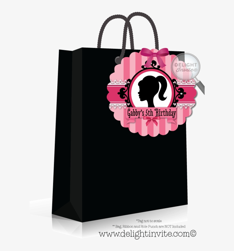 Vintage Pink Barbie Favor Tags - Birthday Party Race Car Favor Bags, transparent png