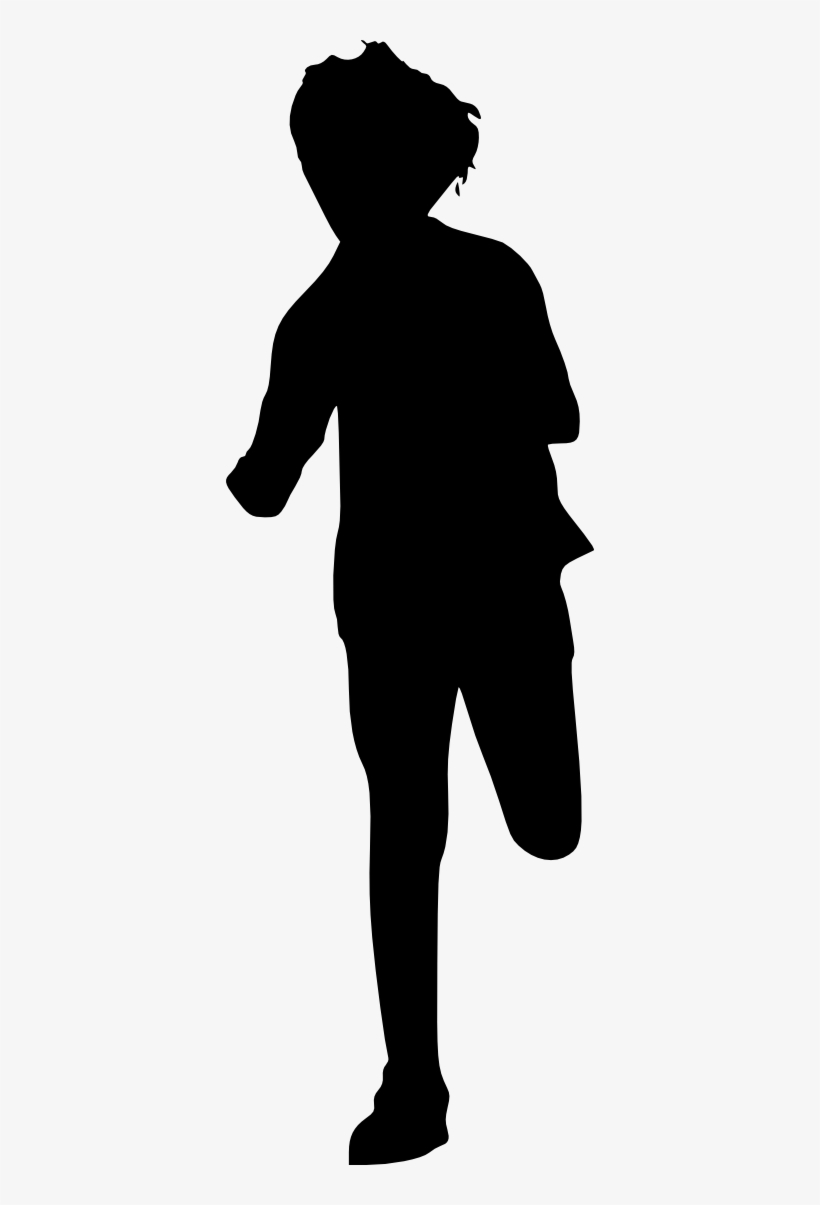 10 Kid Children Running Silhouette - Man Running Silhouette, transparent png