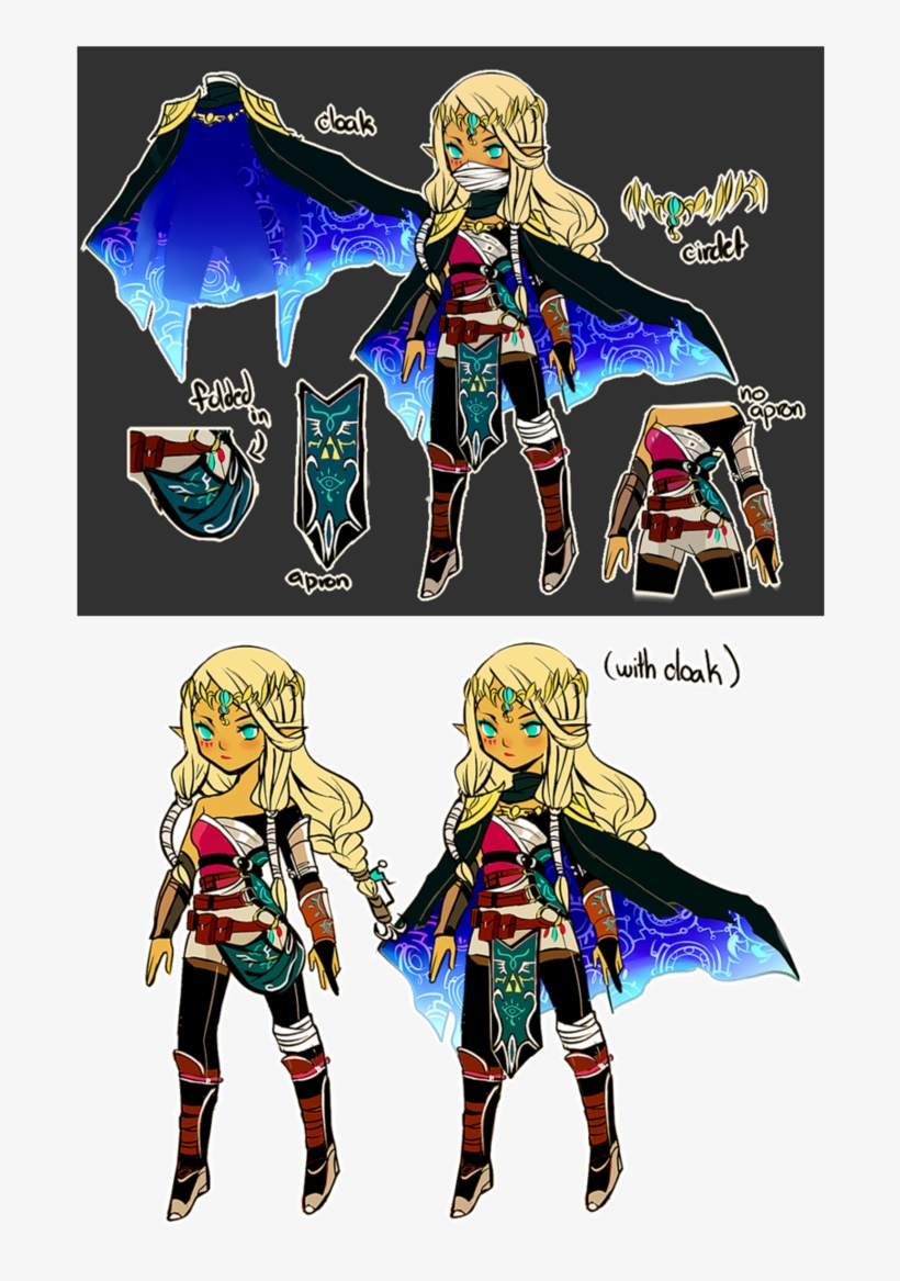 Botw Princess Zelda Concept Design - Princess Zelda Concept Design, transparent png