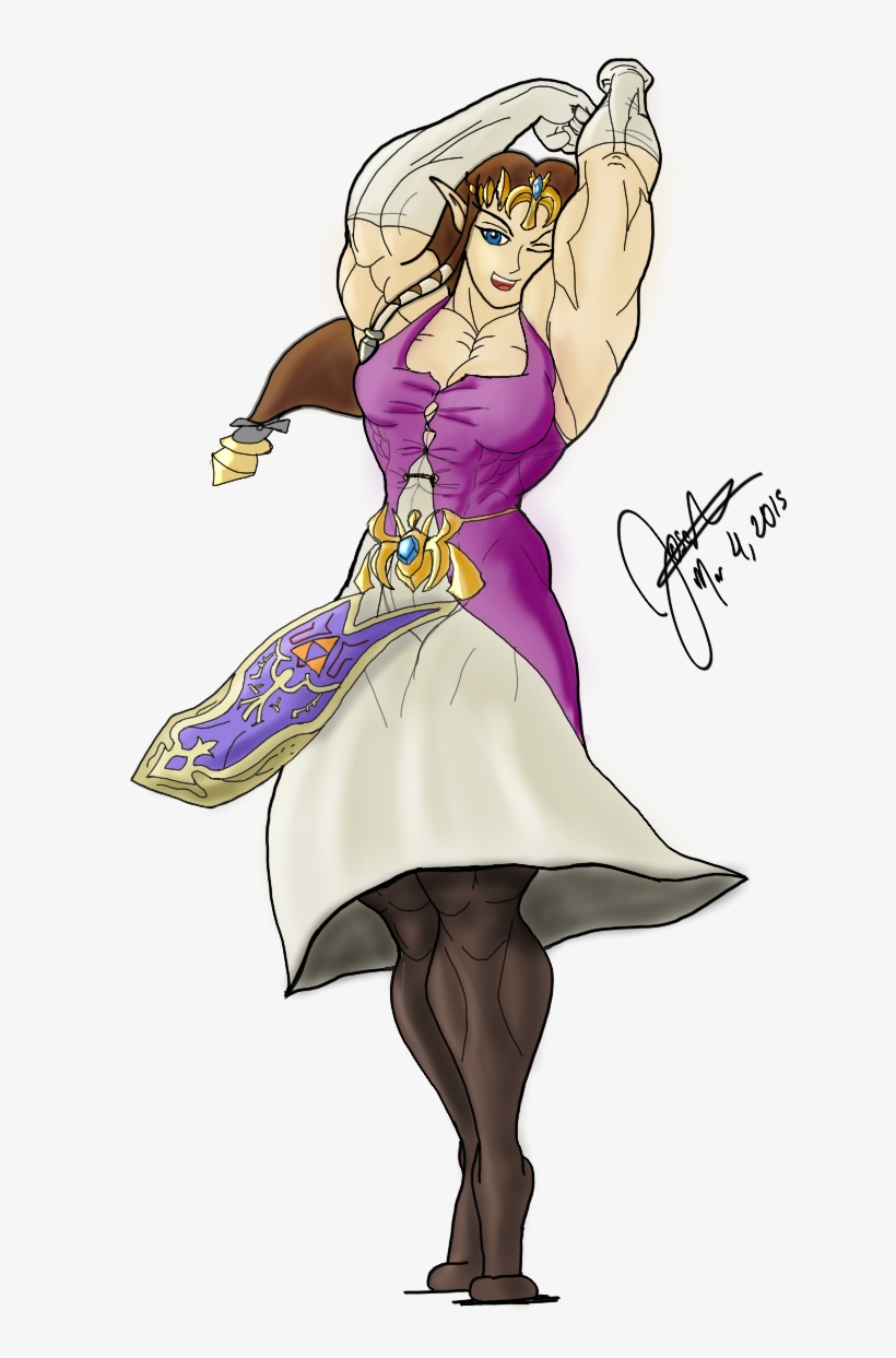 Muscular Princess Zelda, transparent png