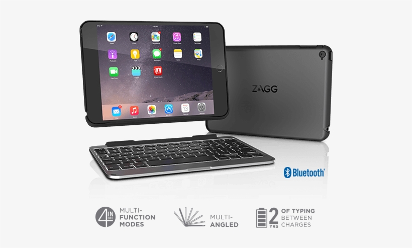 For Ipad® Mini - Zagg Slim Book Ipad Mini 4 Keyboard Case - Black, transparent png