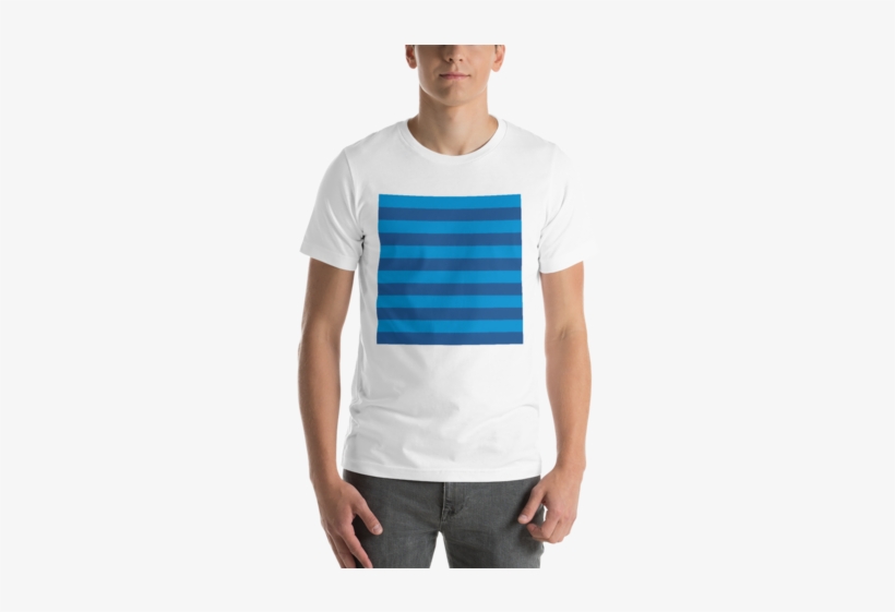 Blue Horizontal Stripe T-shirt - Shirt, transparent png