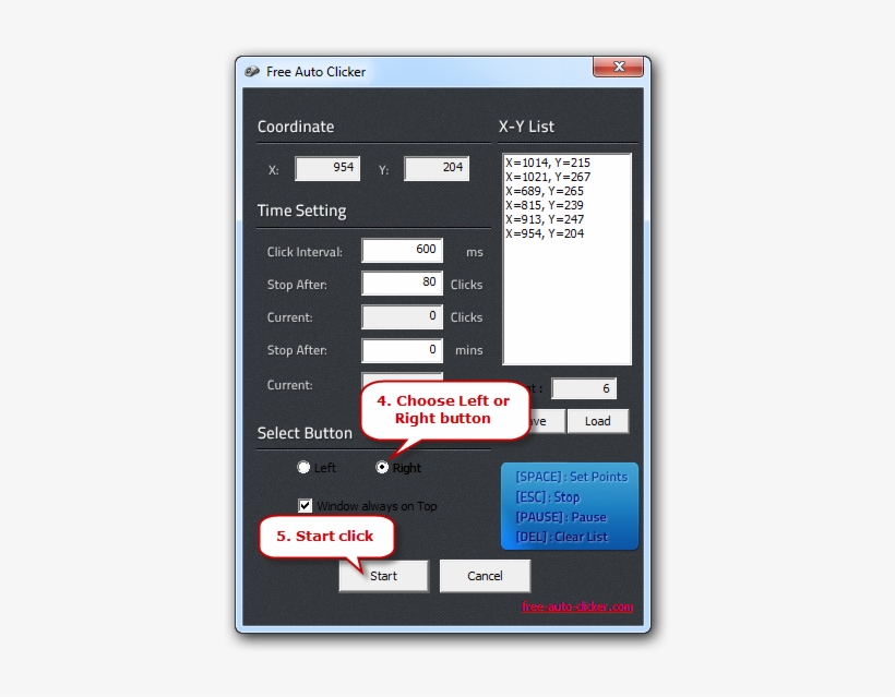 Once You Set Up Everything Click On “start” Tab To - Free Auto Clicker, transparent png