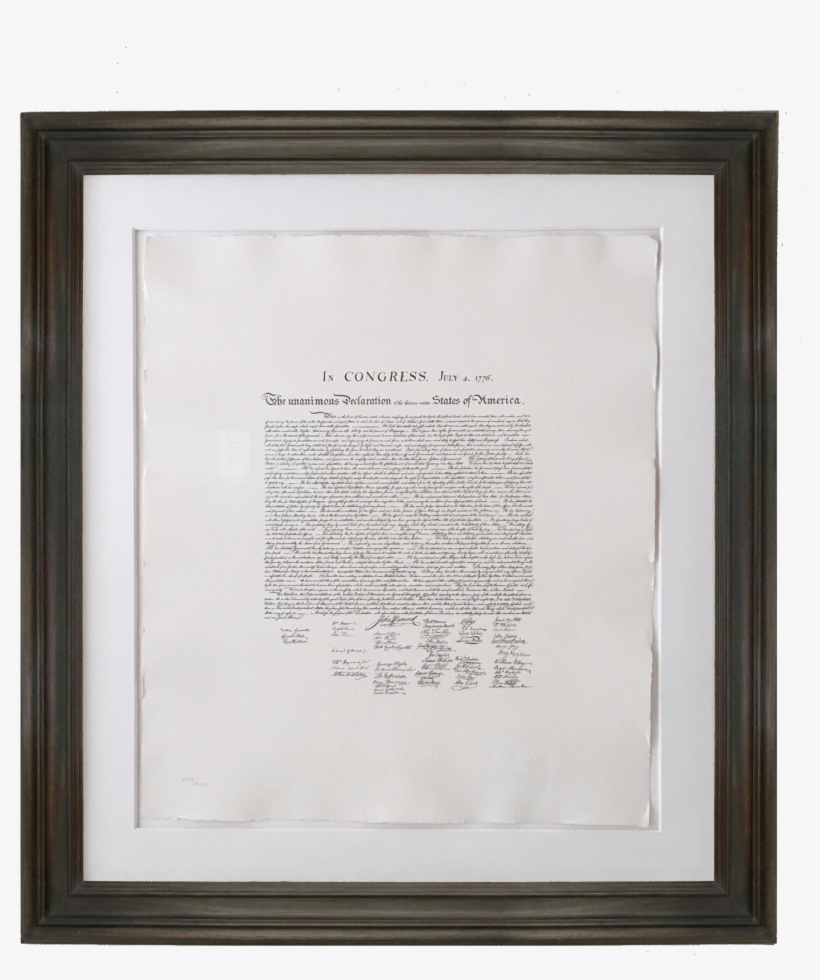 Framed Declaration Of Independence Hand Engraved Printed - Art, transparent png