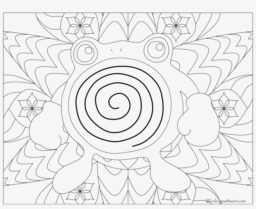 #061 Poliwhirl Pokemon Coloring Page - Poliwhirl Coloring Page, transparent png