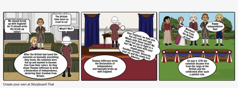 Declaration Of Independence - Colonists And England Breaking Up Cartoon, transparent png