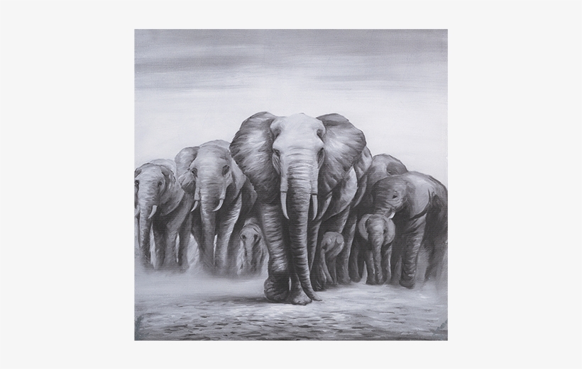 Image For 36x36" Elephant Painting From Economax - Posterazzi Herd Elephants Poster Print By Atelier B, transparent png