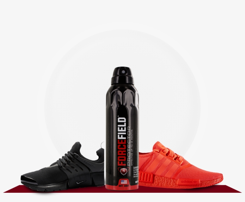 Forcefield Bottle With Nike Air Presto All Black And - Forcefield Protector Waterproof And Stain Resistant, transparent png