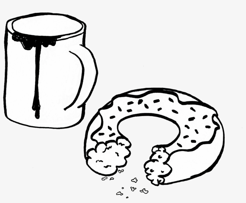 Coffee Tumblr Black And White Download - Drawing, transparent png