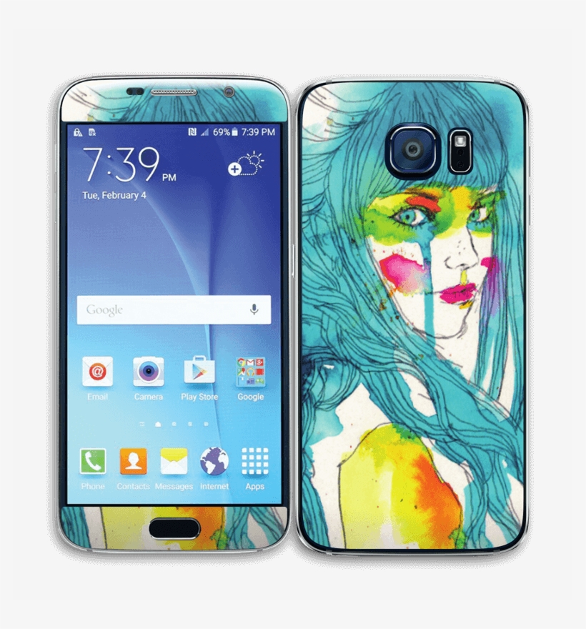 Girl In Blue - Samsung Galaxy S6, transparent png
