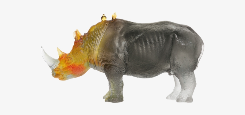 Daum Crystal Glass Rhinoceros - Daum Grey Amber Rhinoceros, transparent png