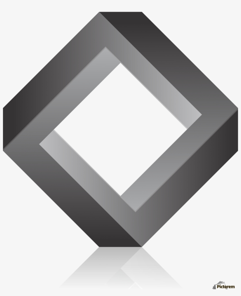 3d Geometric Square Print - 3d Square Png, transparent png
