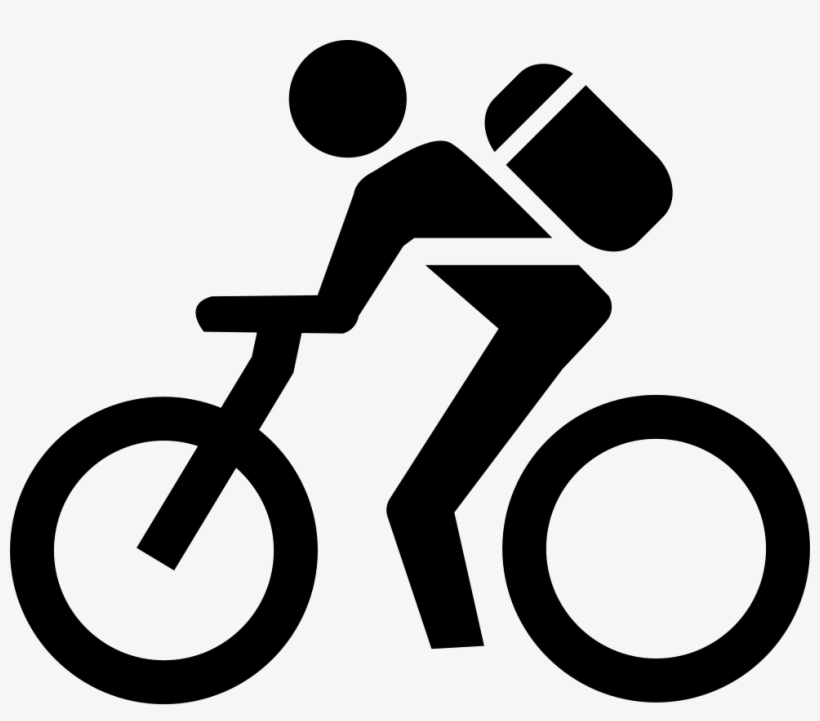 Man With A Bag In A Bicycle Comments - Biker Icon, transparent png