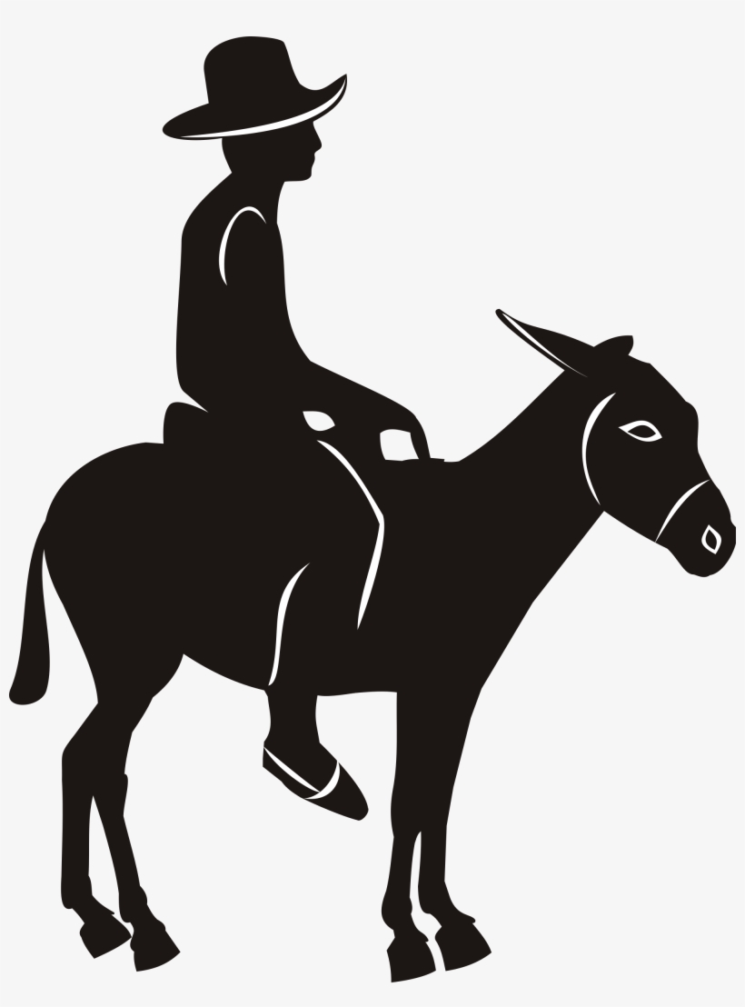 Open - Riding A Donkey Silhouette, transparent png