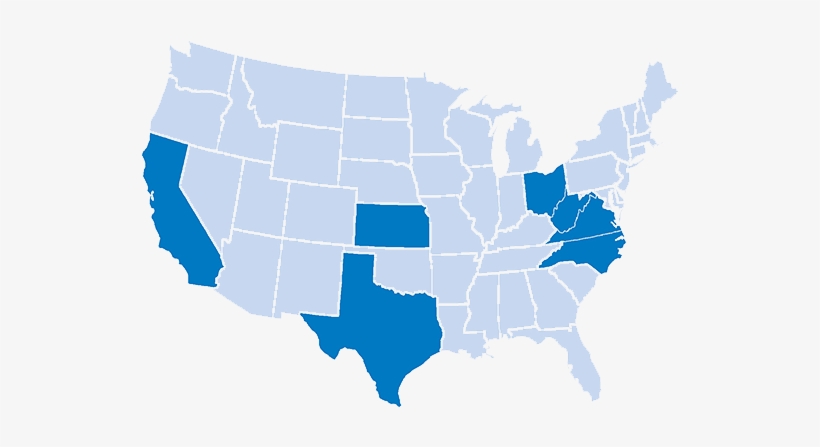 Us Map - Blue Red And Yellow States, transparent png