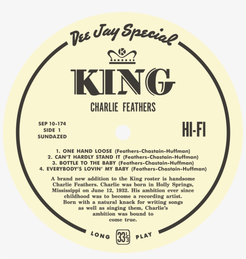 Sep 10 174 Charle Feathers Labels 1 - Unwind Yourself-the King Recordings 1964-1967 Cd, transparent png