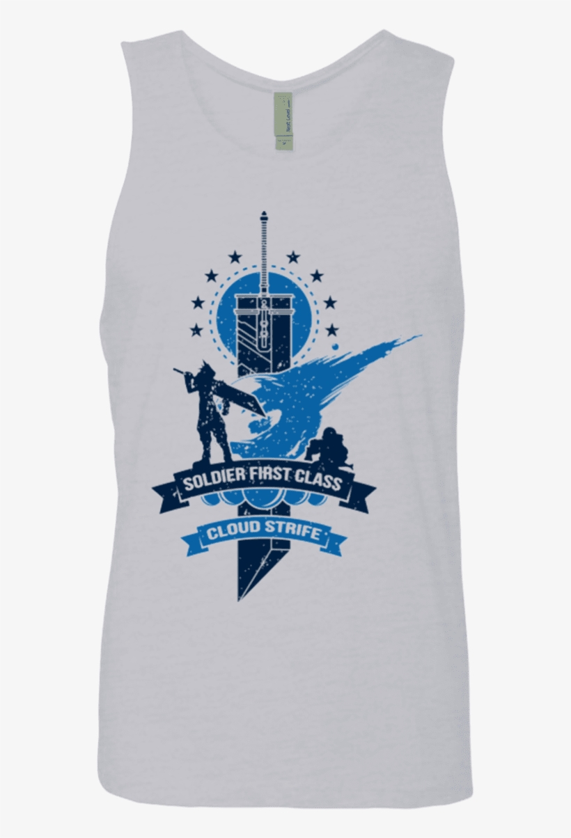 Cloud Strife White Men's Premium Tank Top - Video Game, transparent png