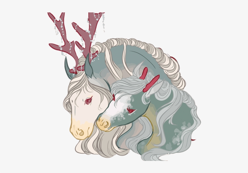 Reindeer Horse Watercolor Painting Vector Antlers Horse - Antler, transparent png