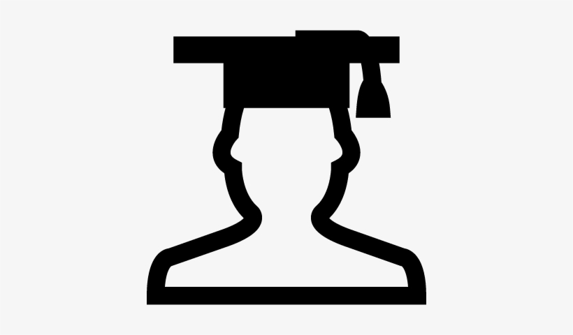 Student With Graduation Cap Vector - Silhouette Student Png, transparent png