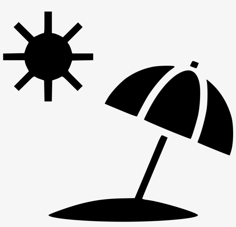 Clip Art Freeuse Stock Sun Summer Umbrella Beach Svg - Beach Symbol Png, transparent png