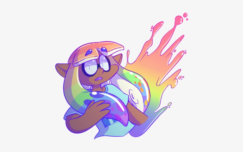 Rainbow Squid - Rainbow Inkling, transparent png