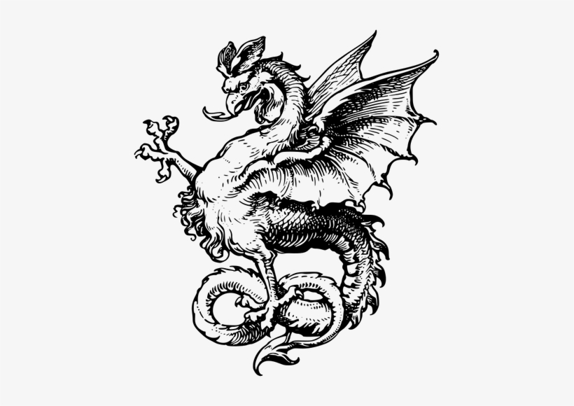 Jpg Library Stock Drawing Borders Dragon - Medieval Dragon, transparent png