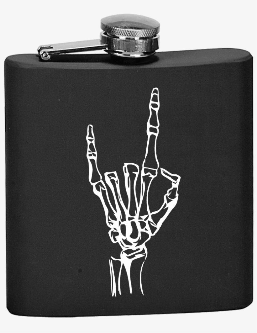 🤘devil Horns Flask🤘 - 6 Oz. Matte Red Stainless Steel Flask Quantity(50), transparent png