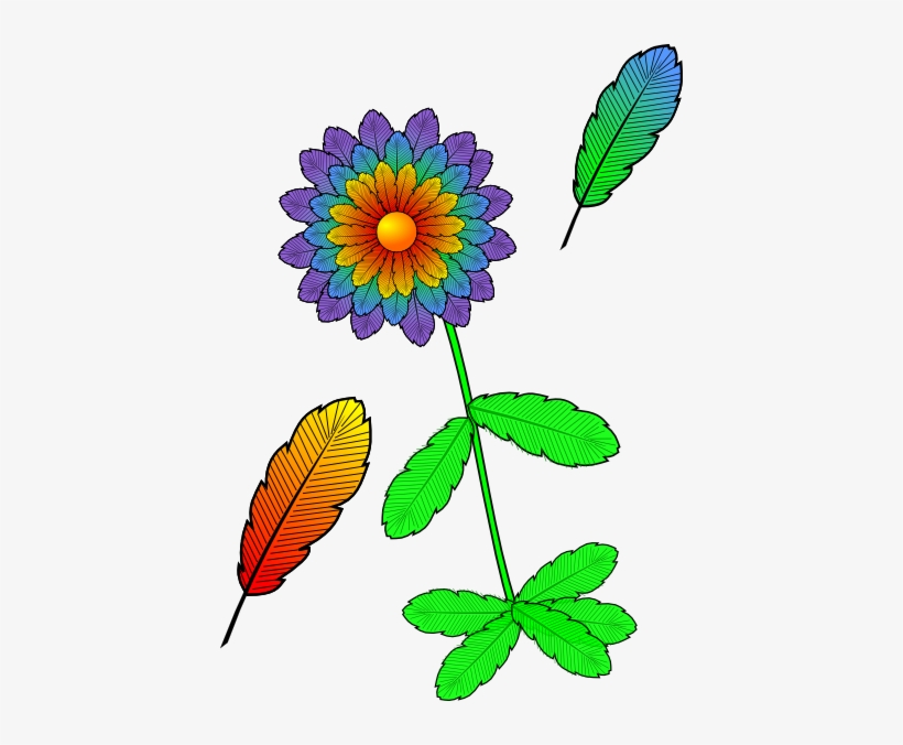How To Set Use Flower With Feathers Clipart, transparent png