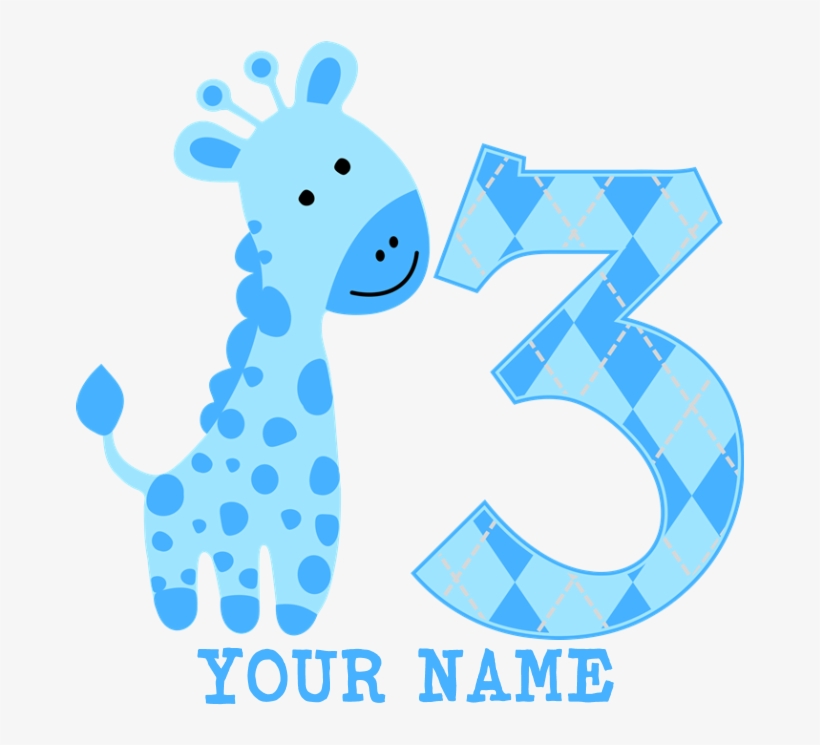 Giraffe Clipart Blue - 2nd Birthday Clipart Transparent, transparent png