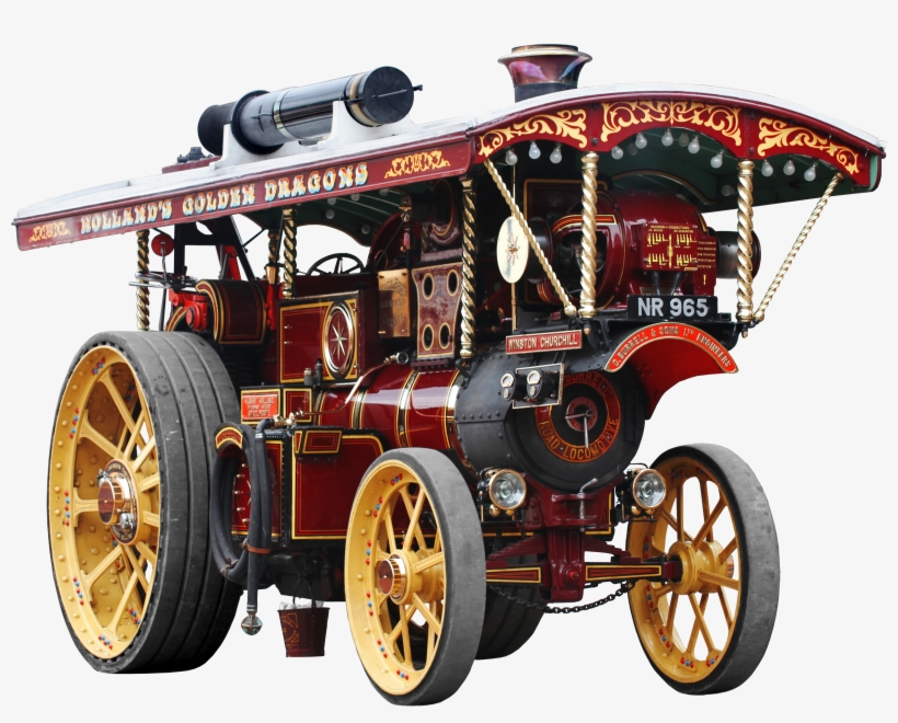Steam Powered Road-locomotive From England - Steam Engine Car, transparent png