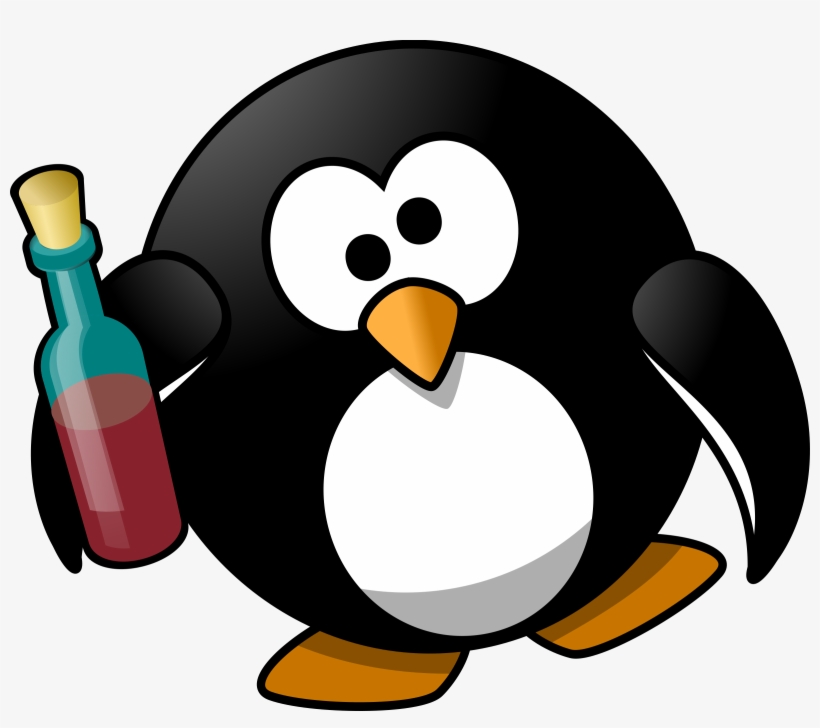 Penguin Clipart Drunk - Drunk Penguin, transparent png