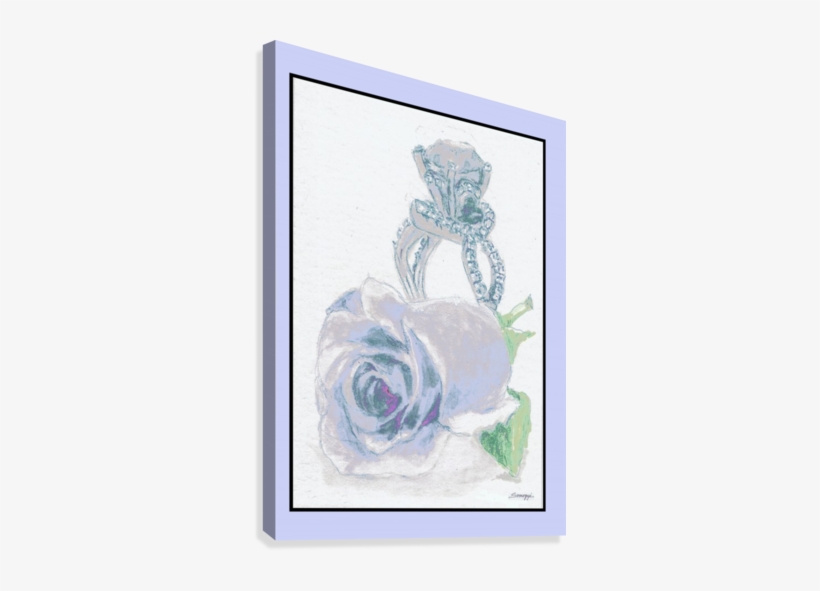 Blue Bud In Frame Canvas Print - Pink Diamond, transparent png