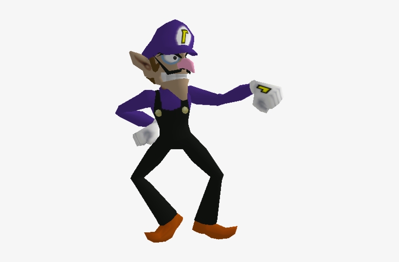 Waluigi Based On His Melee Trophy - Waluigi Tennis Png, transparent png