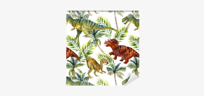 Dinosaur Watercolor Seamless Pattern Wallpaper • Pixers® - Istock, transparent png
